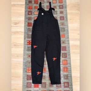 Lucy & Yak embroidered flower dungaree overalls
